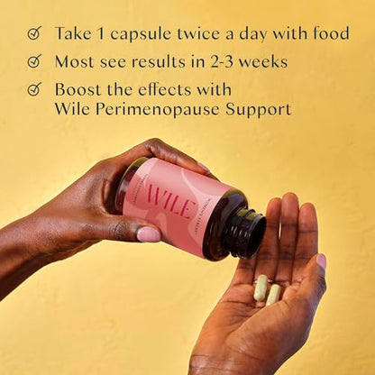 WILE Perimenopause Supplement for Women Stress Support, Ashwagandha Supplements