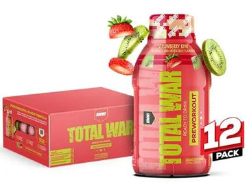 REDCON1 Total War Ready to Drink Preworkout, Strawberry Kiwi - 350mg of Fast Acting