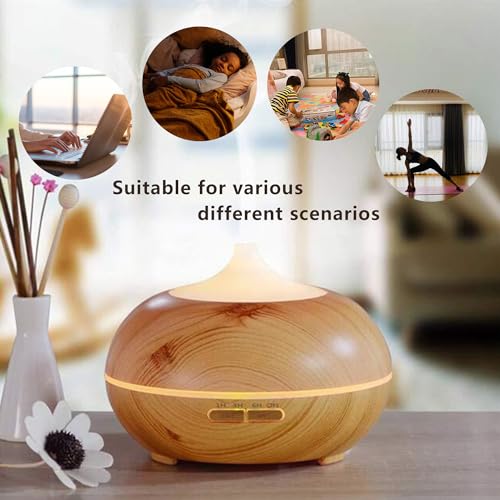 Essential Oil Diffuser, Aromatherapy humidifier, ultrasonic Cold Mist humidifier, 4 Timing Settings TinasChoice
