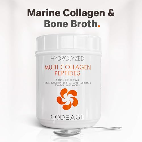 Code Age Multi-Collagen Protein Powder Hydrolyzed 20Oz All-in-One Super Bone Broth Codeage
