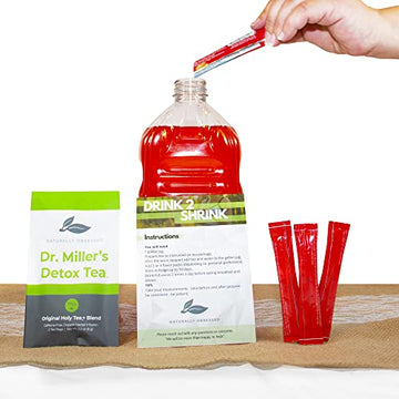 Naturally Obsessed 4 Week DRINK2SHRINK Detox Tea Formula Flat Belly System Detox Kit 
