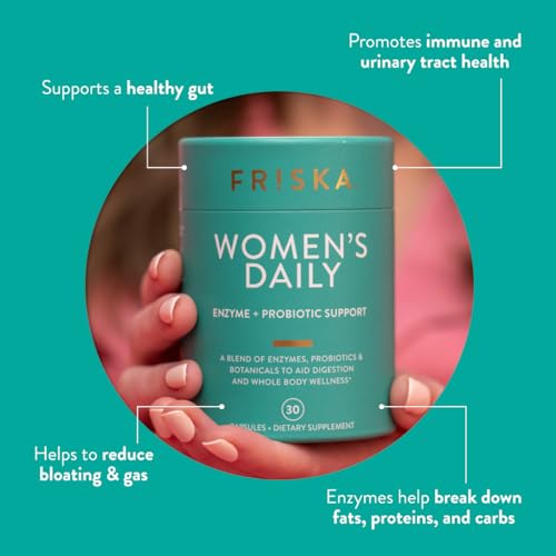 FRISKA Women’s Daily Digestive Enzyme and Probiotics Supplement, Advanced FR!SKA