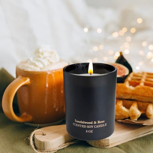 Sandalwood Rose Scented Candles, Christmas Birthday Candle Gifts for Women, Best Friends Kelly's Custom Candles