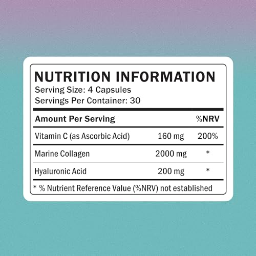 Humanz Collagen Capsules - Marine Collagen with Vitamin C - Collagen Supplements for Women & Men Humanz