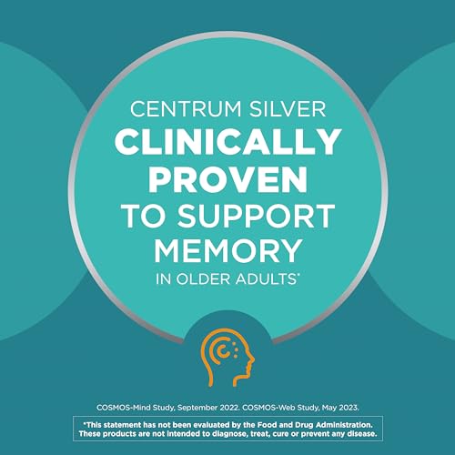 Centrum Silver Men's 50+ Multivitamin with Vitamin D3, B-Vitamins, Zinc for Memory Centrum