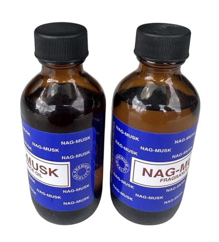 Premium Fragrance Oil 2 Bottles Nag-Musk or Nag-White Sage, 2 Ounces Each in a Glass Bottle