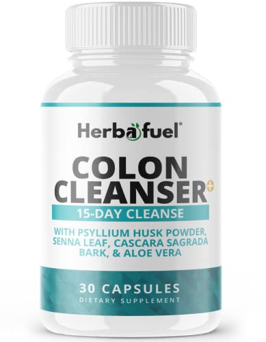Herbafuel Colon Cleanse - Supports Detox, Gut Health, & Bloating Relief - Contains Herbs