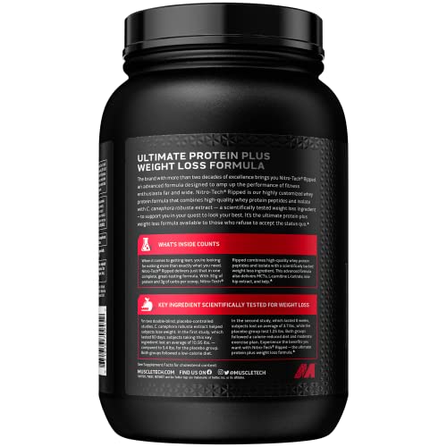 Protein Powder for Weight Loss - MuscleTech Nitro-Tech Ripped - Whey Protein Powder MuscleTech