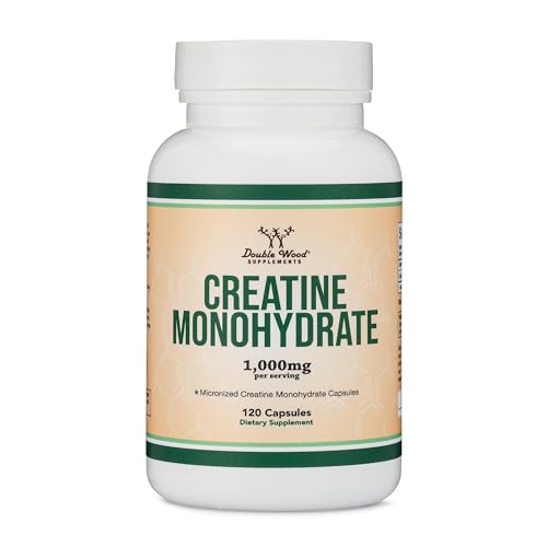 Creatine Pills 1,000mg Per Serving (120 Creatine Capsules) Micronized Creatine Double Wood Supplements