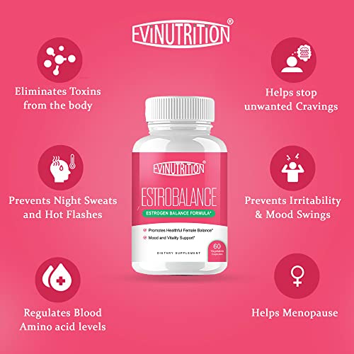 Evinutrition Estrobalance Capsule for Women - Menopause Mood and Energy Support Evinutrition