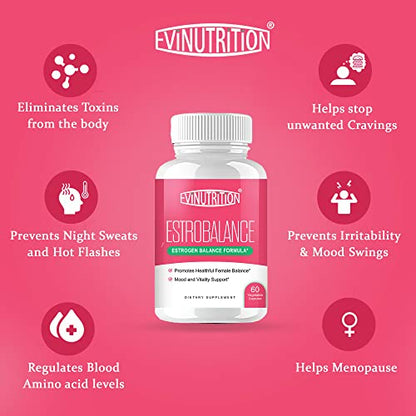 Evinutrition Estrobalance Capsule for Women - Menopause Mood and Energy Support Evinutrition