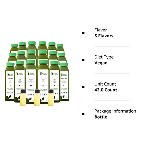 Raw Fountain 7 Day Green Juice Cleanse, All Natural Raw, Vegan Detox, Cold Pressed Raw Fountain