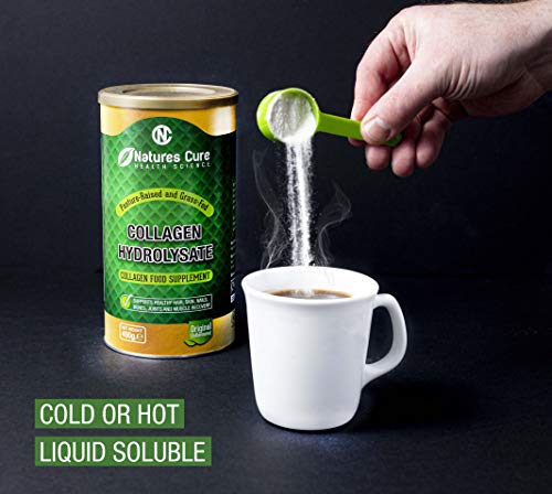 Premium Hydrolyzed Collagen Powder - Unflavored Kosher and Halal Certified Supplement for Joint Health - 450g Natures cure