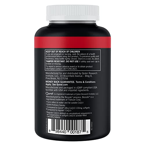 Qunol CoQ10 200mg Softgels, Ultra CoQ10 - Ultra High Absorption Coenzyme Q10 Supplem Qunol