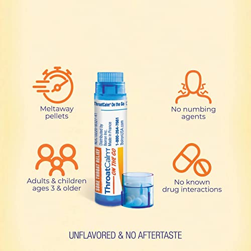 Boiron ThroatCalm On The Go for Pain Relief from Red, Dry, Scratchy, Sore Throats and Hoarseness Boiron