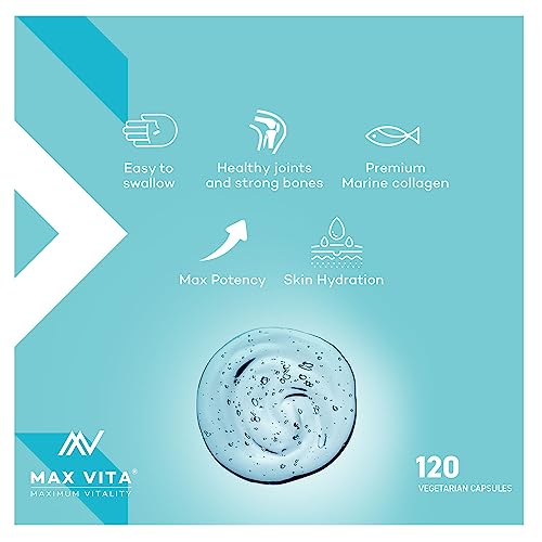 Marine Collagen Supplement 1200mg with Hyaluronic Acid & Vitamin C Hydrolysed Peptides Powder MAX VITA MAXIMUM VITALITY
