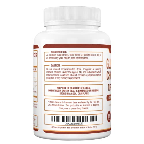 Purely Optimal Premium Glucosamine Chondroitin MSM Supplement Tablets w/Turmeric Purely Optimal