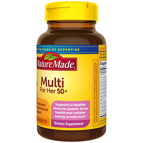 Nature Made Multivitamin For Her 50+ with No Iron, Womens Multivitamin for Daily Nutrition Nature Made