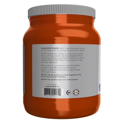 NOW Sports Nutrition, Whey Protein Isolate, 25 g With BCAAs, Unflavored Powder NOW