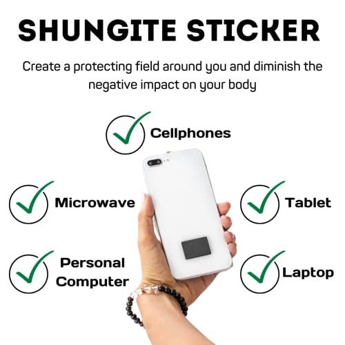 KarelianMasters Shungite Stone Stickers - Natural Stone Adhesive Plates for Phones (Set of 3 Plates) KARELIANMASTERS