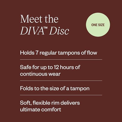 Diva Disc - Comfortable, Reusable Menstrual Disc with Leakproof Shield - Period Disc for Up to 12 Hours DivaCup