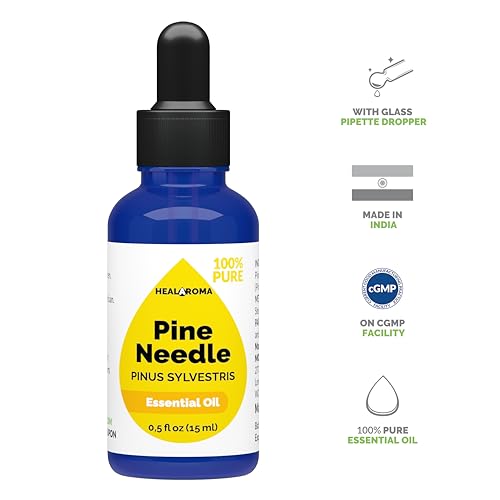 Pine Needle Essential Oil 15 ml - 0.5 oz - Pure & Natural - with Pipette Dropper MONOHERB