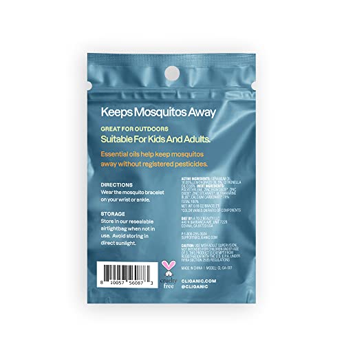 Cliganic 25 Pack Mosquito Repellent Bracelets, DEET-Free Bands, Individ Cliganic