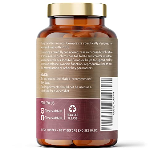 Inositol Complex | PCOS Support | 180 Capsules | Myo & D Chiro-Inositol, Folate & Chromi