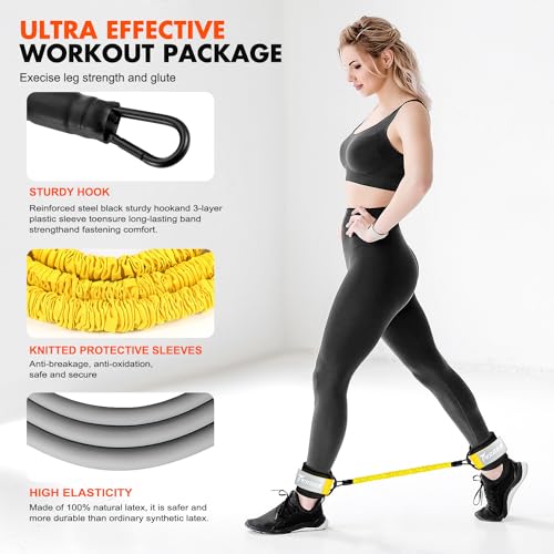 Ankle Resistance Bands with Cuffs, Ankle Bands for Working Out, Glutes Workout Equipment WOQQW