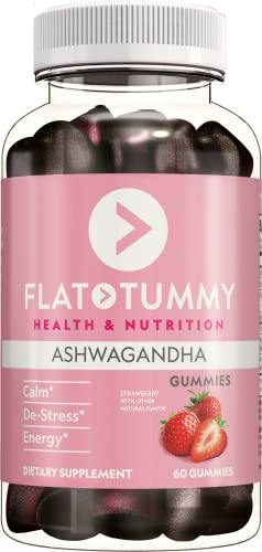 Flat Tummy Tea Ashwagandha Gummies (60 Count) feat. Lemon Balm - Destress,Calm