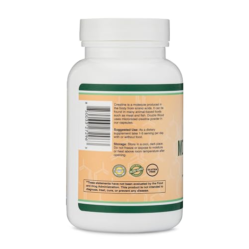 Creatine Pills 1,000mg Per Serving (120 Creatine Capsules) Micronized Creatine Double Wood Supplements