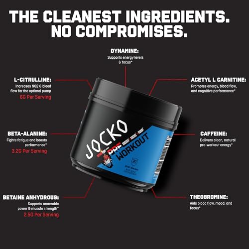JOCKO FUEL Ultimate Pre Workout Powder - Pre-Workout Energy Powder Drink for Men JOCKO FUEL
