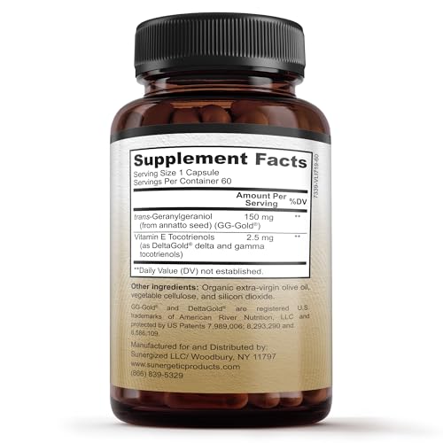 Premium Geranylgeraniol Supplement – GG-Gold 150mg with DeltaGold Vitamin E Tocotrienols Sunergetic