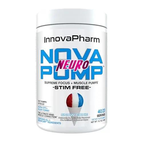 InnovaPharm NOVAPUMP Neuro (Snow Cone) Powder - 15.7 Ounces