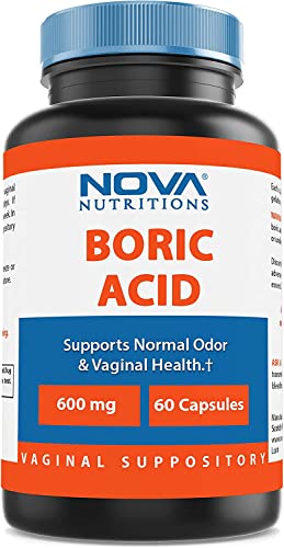 Nova Nutritions Boric Acid Vaginal Suppositories - 100% Pure Made in USA - USP Medical Grade Fine Powder