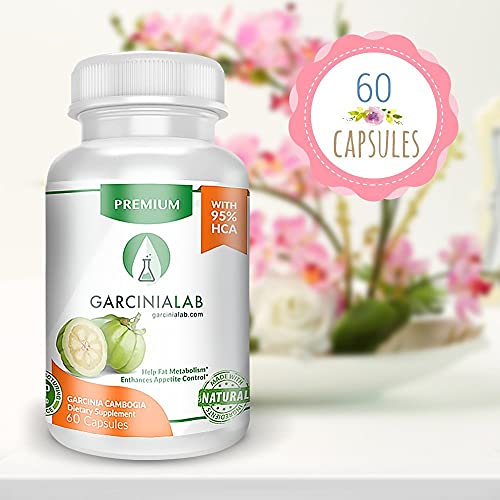 Garcinia Cambogia Extract 100% Pure 95% HCA Pharmaceutical Grade 60 Capsules 1 Month GarciniaLab
