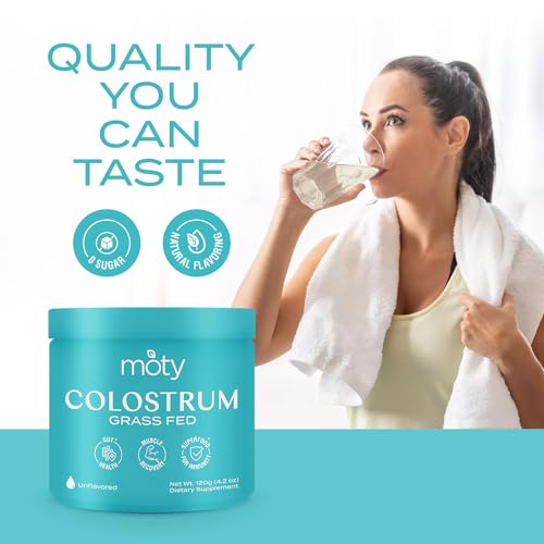 Moty Bovine Colostrum Grass Fed Powder Supplement for Gut Health, Muscle Recovery Moty