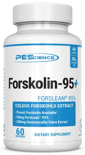 PEScience Forskolin Capsules, 95% Pure Forskolin Extract, Patented ForsLean, 60 Count