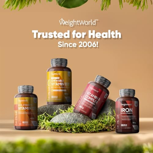 Vitamin B12 Tablets High Strength – 1000mcg Vegan B12 Supplement – 450 Pure Methylcob WeightWorld