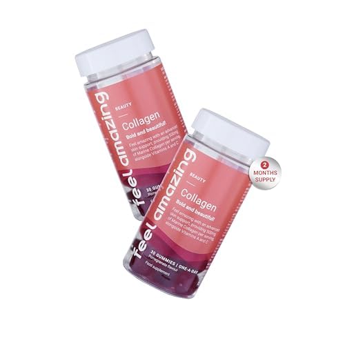 Collagen Gummies with Vitamins A and C, 500mg of Marine Collagen Per Serving, Advanced Skin Support, Feel Amazing