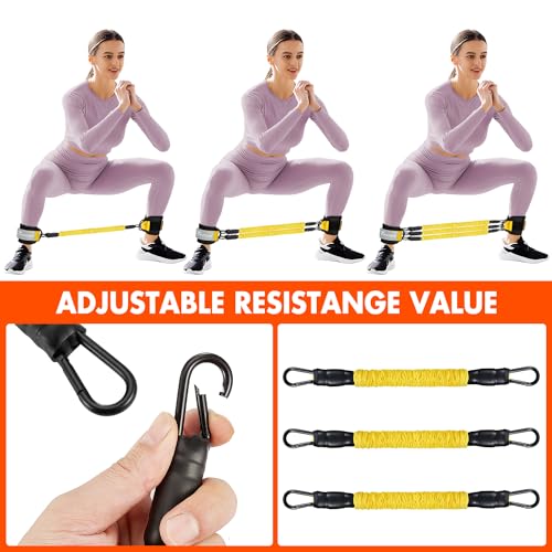 Ankle Resistance Bands with Cuffs, Ankle Bands for Working Out, Glutes Workout Equipment WOQQW