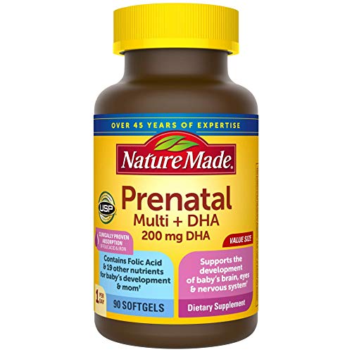 Prenatal Vitamin + DHA Softgel with Folic Acid, Iodine and Zinc, 90 Count