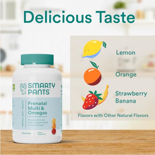 SmartyPants Prenatal Vitamins for Women, Multivitamin Gummies: Omega 3 Fish Oil