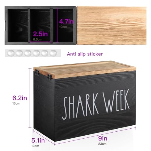 MISTOD Tampons Holder for Bathroom, Pad and Tampon Organizer with Tray Lid, Wooden Feminine MISTOD