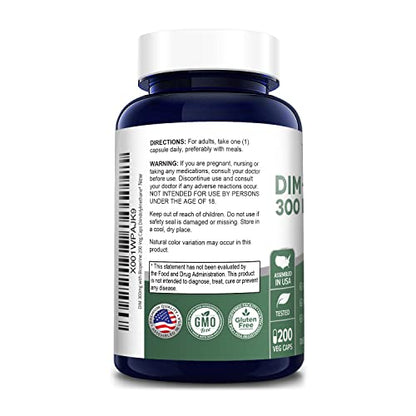 NusaPure DIM 300mg with Bioperine - 200 Veg caps (Non-GMO, Vegan, Gluten-Free) Diindolylmethane