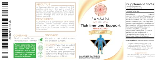 Samsara Herbs Tick Immune Support - The Original Herbal Formula (240 Capsules) Samsara Herbs