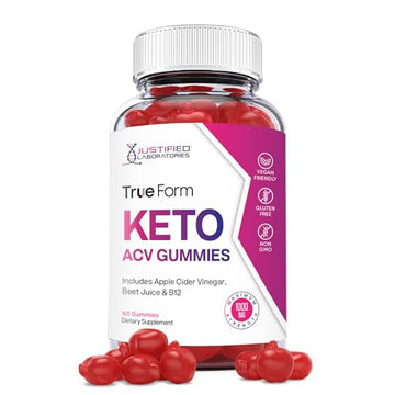 Justified Laboratories True Form Keto ACV Gummies 1000MG Vegan Non GMO