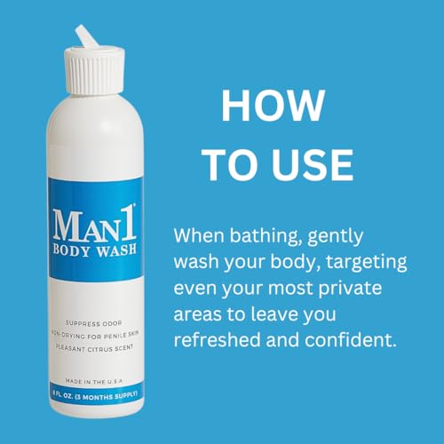 Man1 Body Wash, Anti-Odor Intimate Penile Cleanser For Down There Care, Hydrates Man1 Man Oil