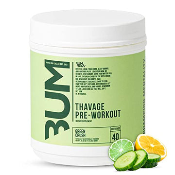 RAW Preworkout Powder, Thavage (Green Crush) - Chris Bumstead Sports Nutrition Supplement