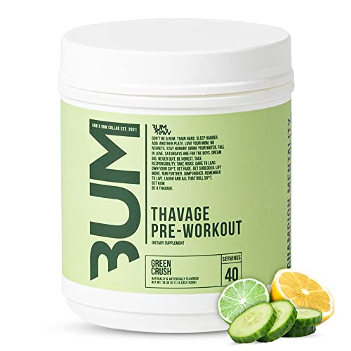 RAW Preworkout Powder, Thavage (Green Crush) - Chris Bumstead Sports Nutrition Supplement